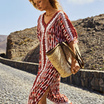 Sanguine Maxi Kaftan - Crimson - Simply Beach UK