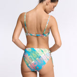 Jacquard Adjustable Bikini Pant - Blue Tapestry
