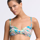 Jacquard Underwired Bikini Top - Blue Tapestry