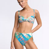 Jacquard Underwired Bikini Top - Blue Tapestry