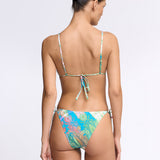 Jacquard Triangle Bikini Top - Blue Tapestry
