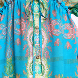 Jacquard Maxi Open Kaftan - Blue Tapestry