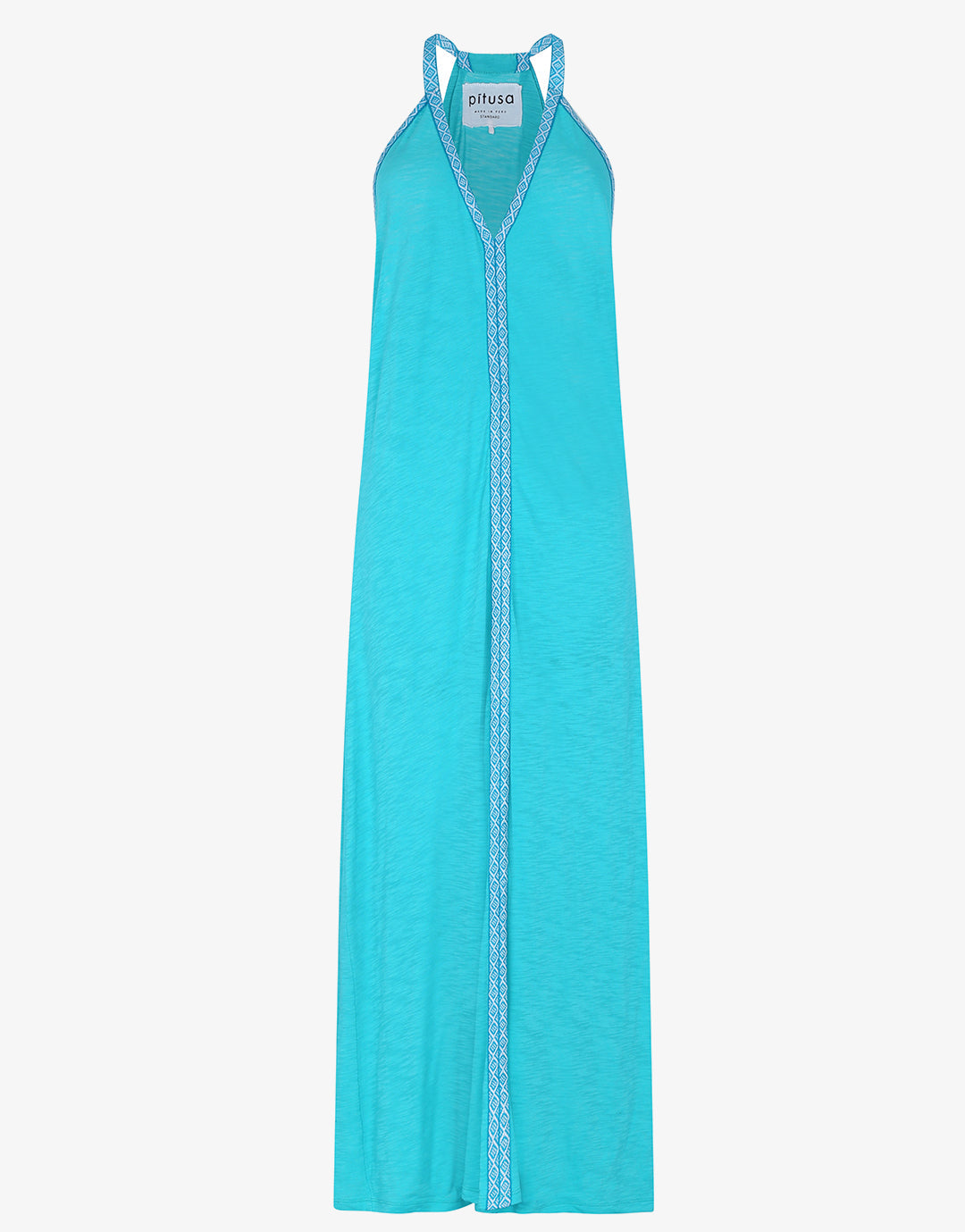 Pitusa Monochromatic Pima Sundress - Teal - Simply Beach UK
