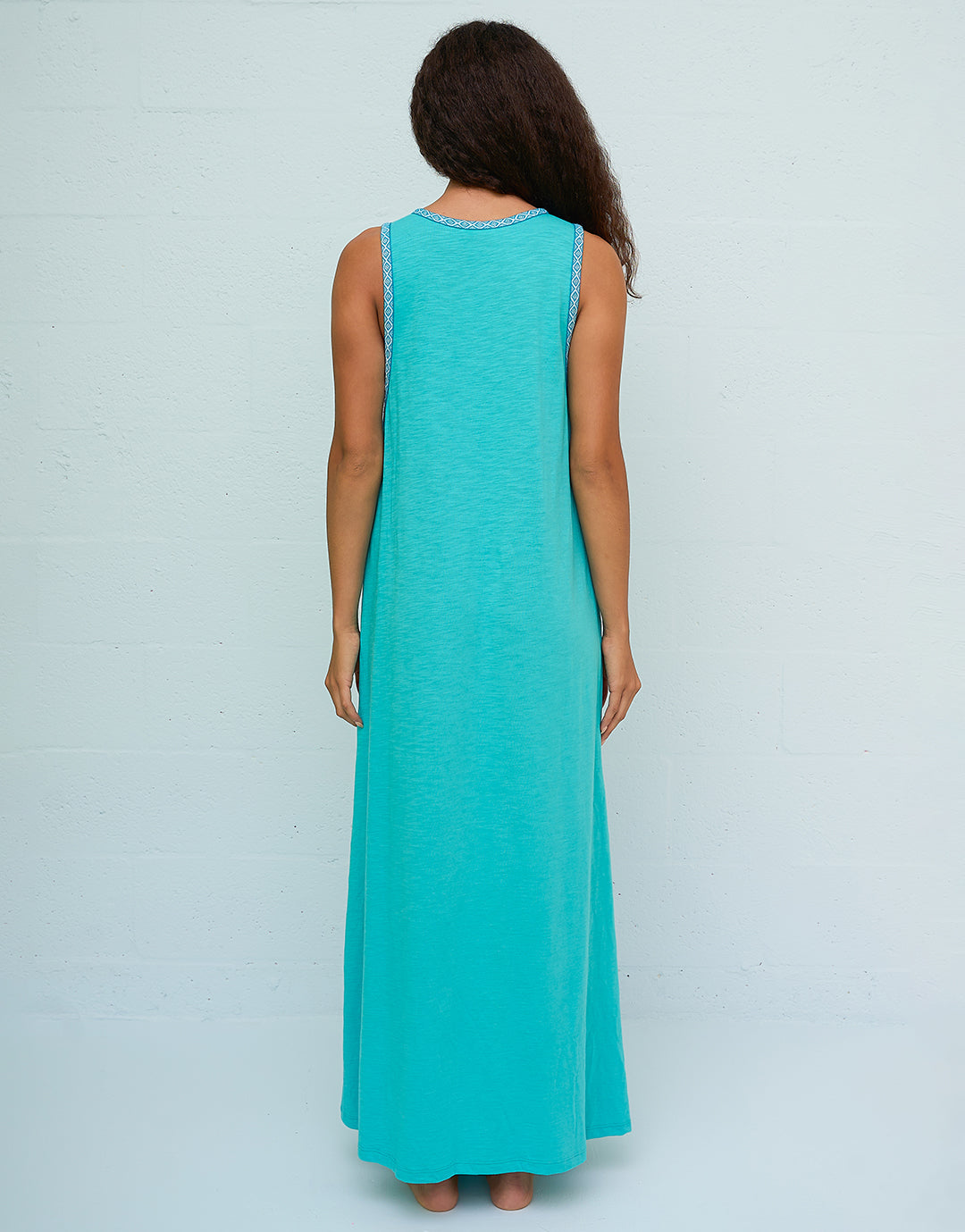 Monochromatic Tassel Slit Dress - Teal - Simply Beach UK