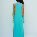 Monochromatic Tassel Slit Dress - Teal - Simply Beach UK
