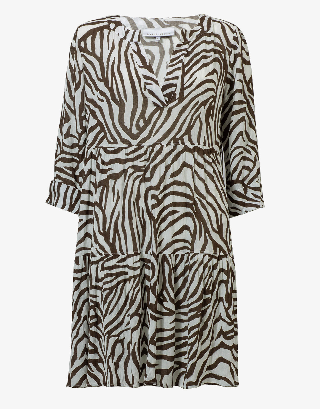 Namibia V Neck Tunic - Brown/White - Simply Beach UK