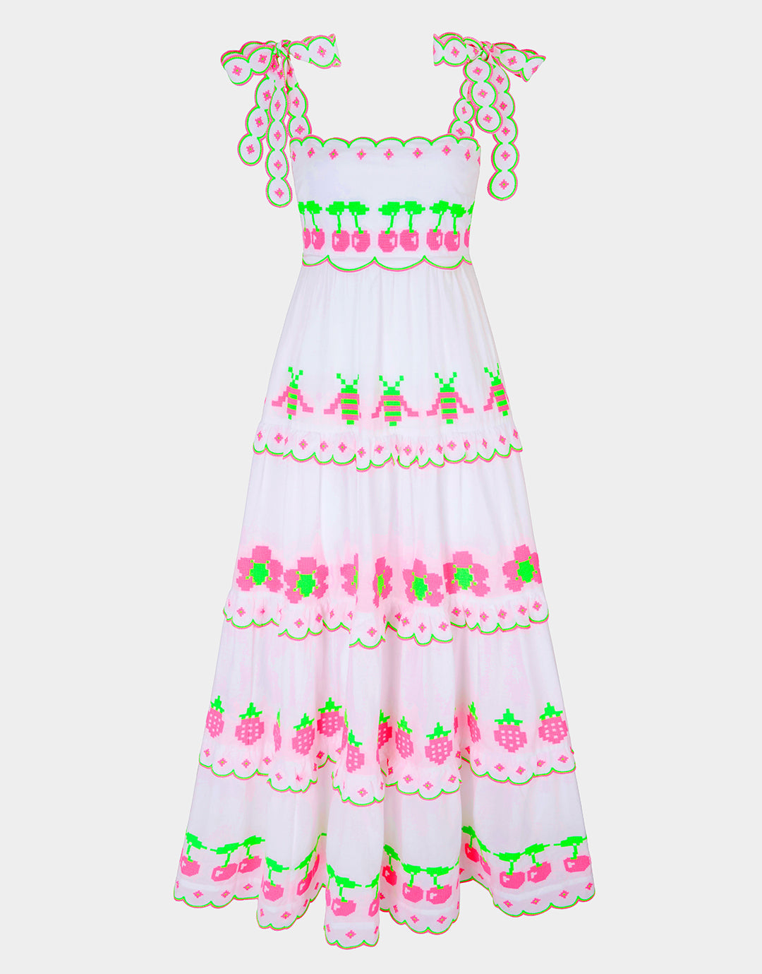 Athens Dress - Neon Fruit Embroidery Athens Dress - Neon Fruit Embroidery