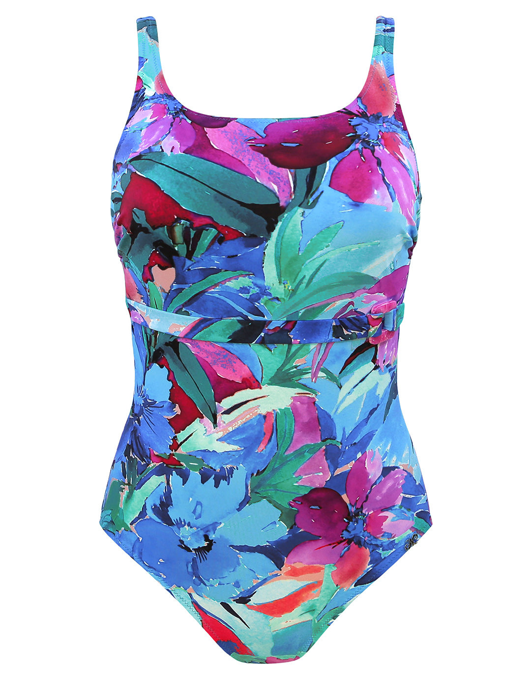 Malena High Front Swimsuit - Turquoise - Simply Beach UK