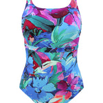 Malena High Front Swimsuit - Turquoise - Simply Beach UK