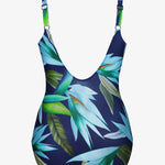 Ocean Bloom Underwired Swimsuit - Navy Aqua - Simply Beach UK