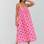 Polka Dot Midi Dress  - Pink - Simply Beach UK