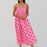 Polka Dot Midi Dress  - Pink - Simply Beach UK