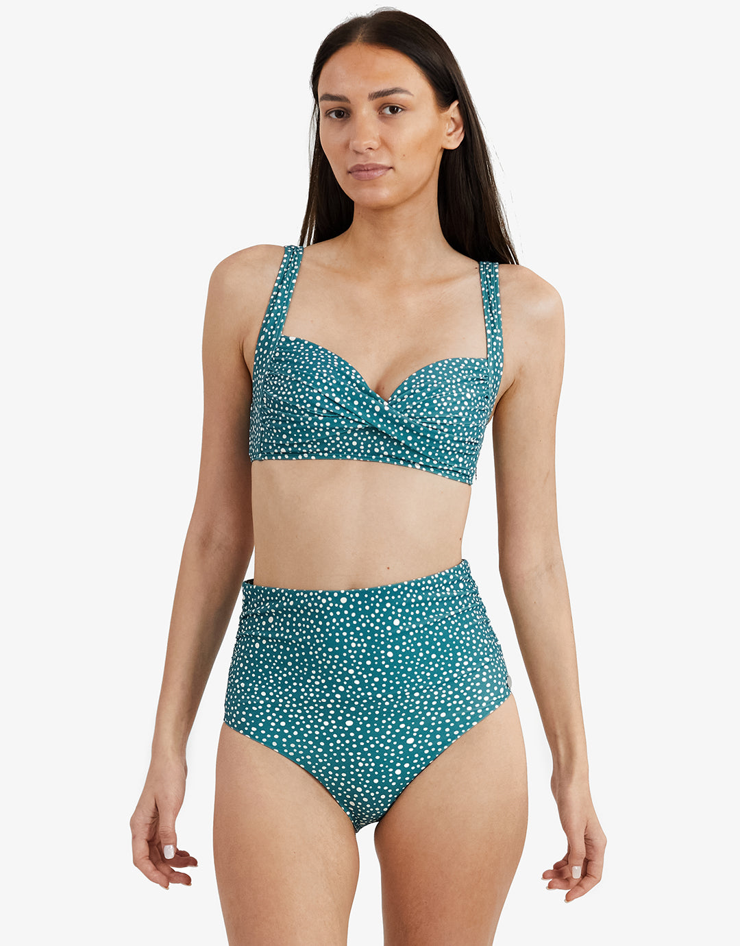 Ditsy Dots Chara Bikini Pant - Deep Jungle - Simply Beach UK