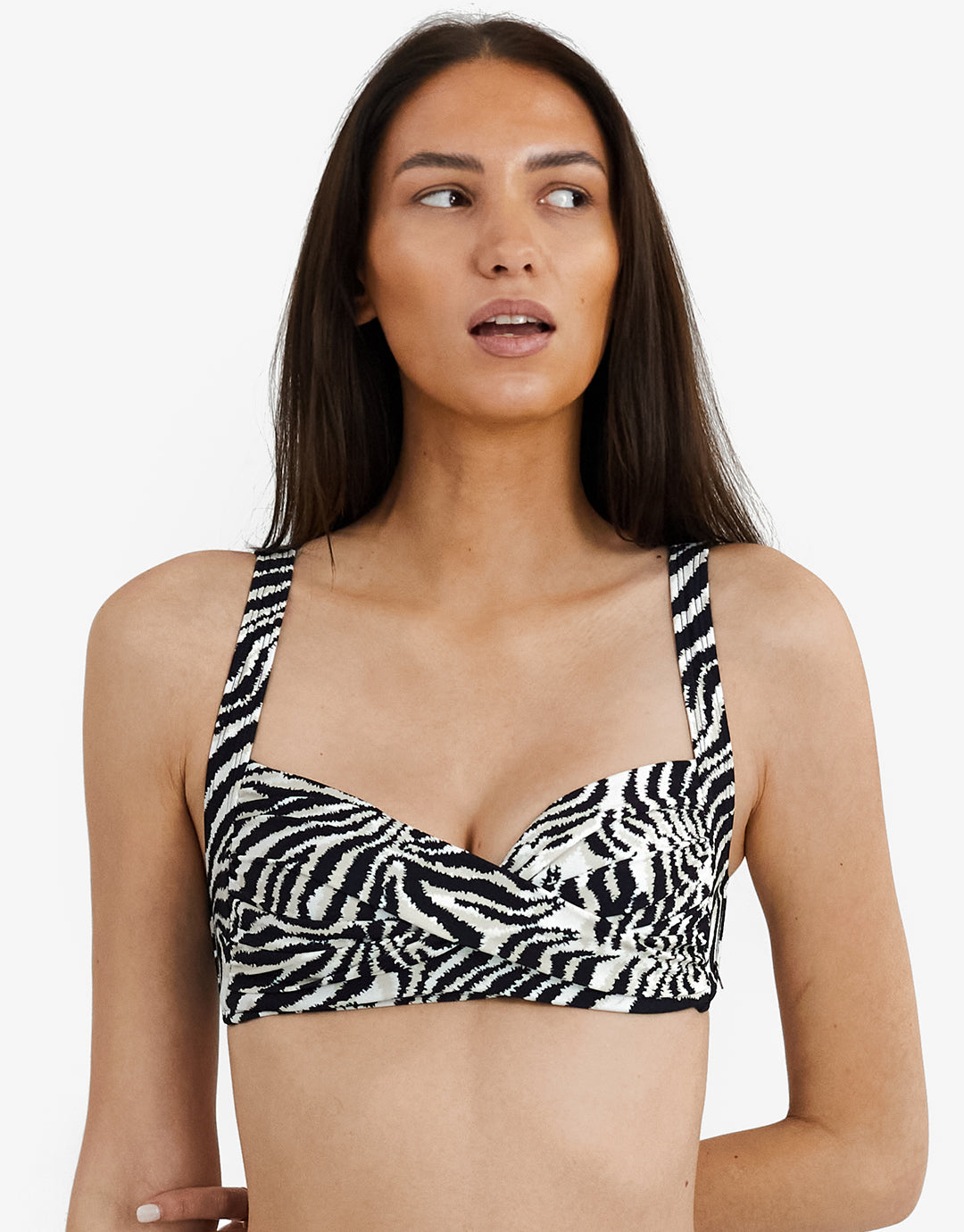 Zebra Medea Bikini Top - Brown and White - Simply Beach UK