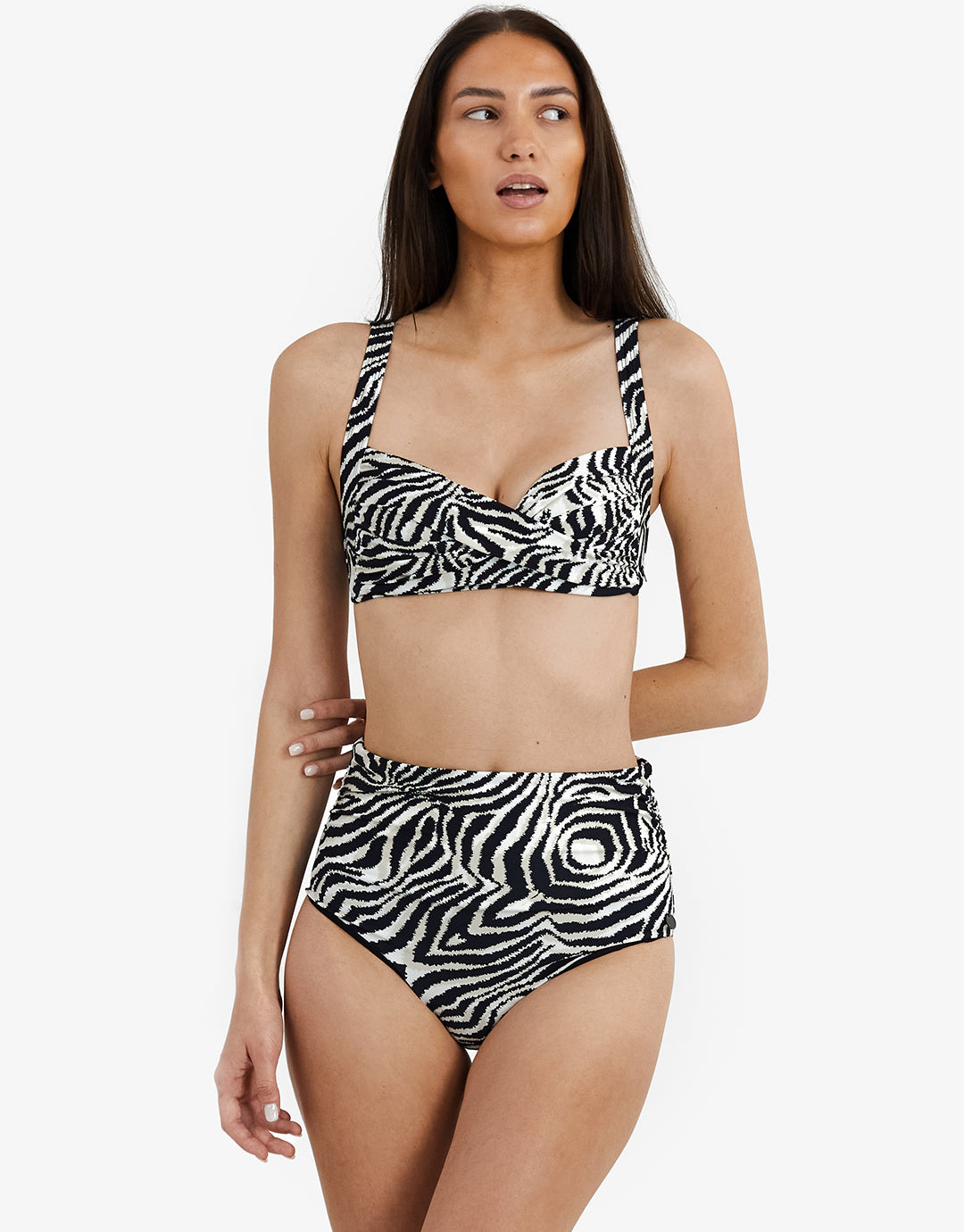 Zebra Chara Bikini Pant - Brown and White - Simply Beach UK