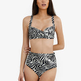 Zebra Medea Bikini Top - Brown and White - Simply Beach UK