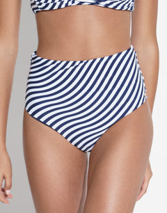 Wave Chara Bikini Pant - Navy White - Simply Beach UK