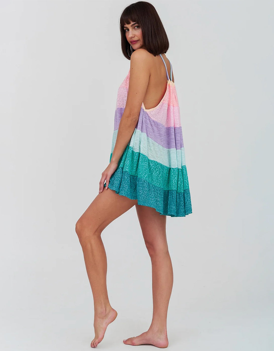 Popsicle Halter Mini Dress - Pastels - Simply Beach UK