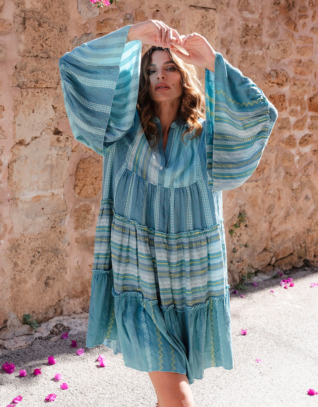 Patchwork Mini Boho Dress Patchwork Mini Boho Dress