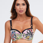 Palm Underwired Balcony Bikini Top - Multi - Simply Beach UK