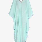 Pitusa Colourblock Pom Pom Sevillana Dress - Aqua - Simply Beach UK