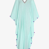Pitusa Colourblock Pom Pom Sevillana Dress - Aqua - Simply Beach UK
