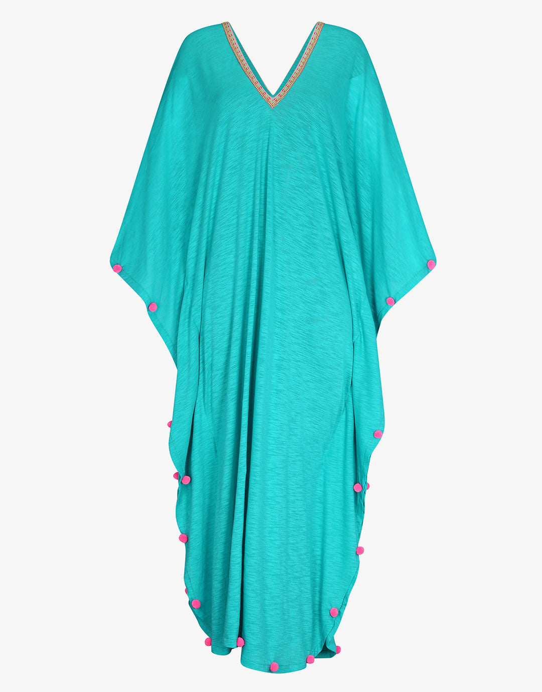 Pitusa Colourblock Pom Pom Sevillana Dress - Teal - Simply Beach UK