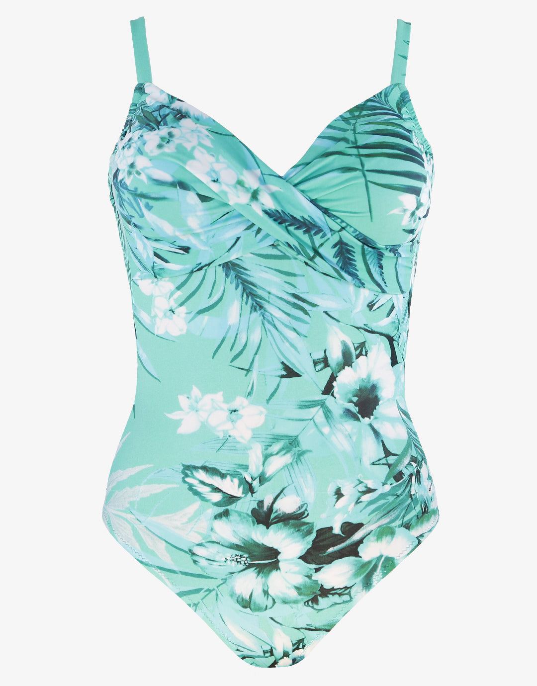 Mentha - Underwired Crossover Swimsuit - Green - Simply Beach UK
