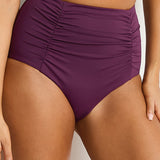 Essentials Edit Super High Waist Gathered Bikini Pant - Claret