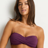 Essentials Edit Twist Bandeau Bikini Top - Claret