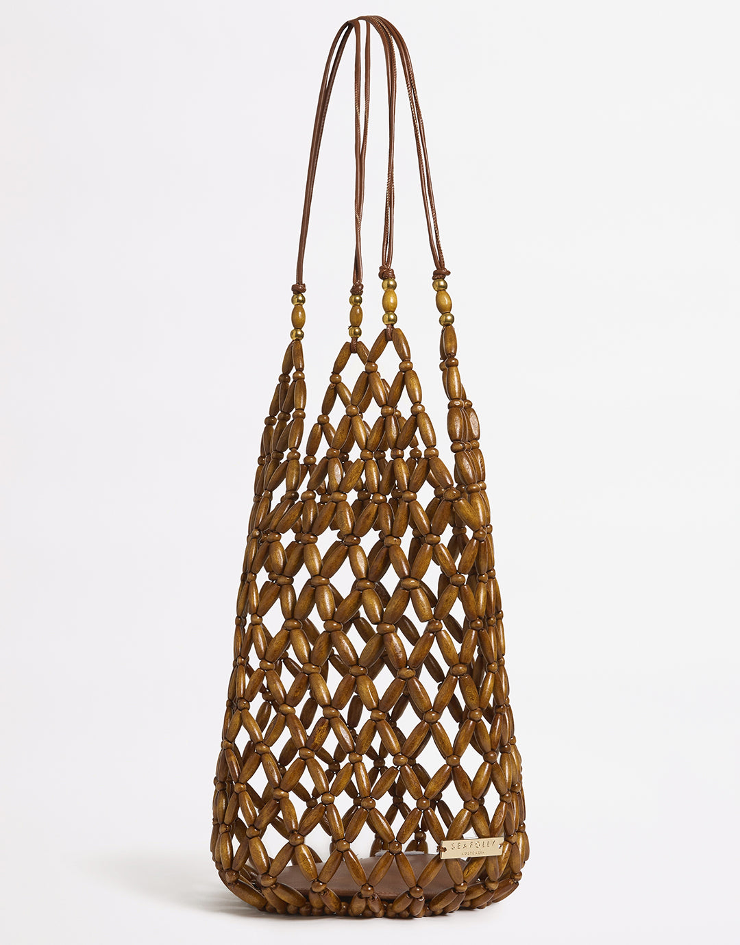 Beaded Tote Bag - Brown - Simply Beach UK