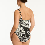 Jungle Book One Shoulder Ring Swimsuit - Black - Simply Beach UK