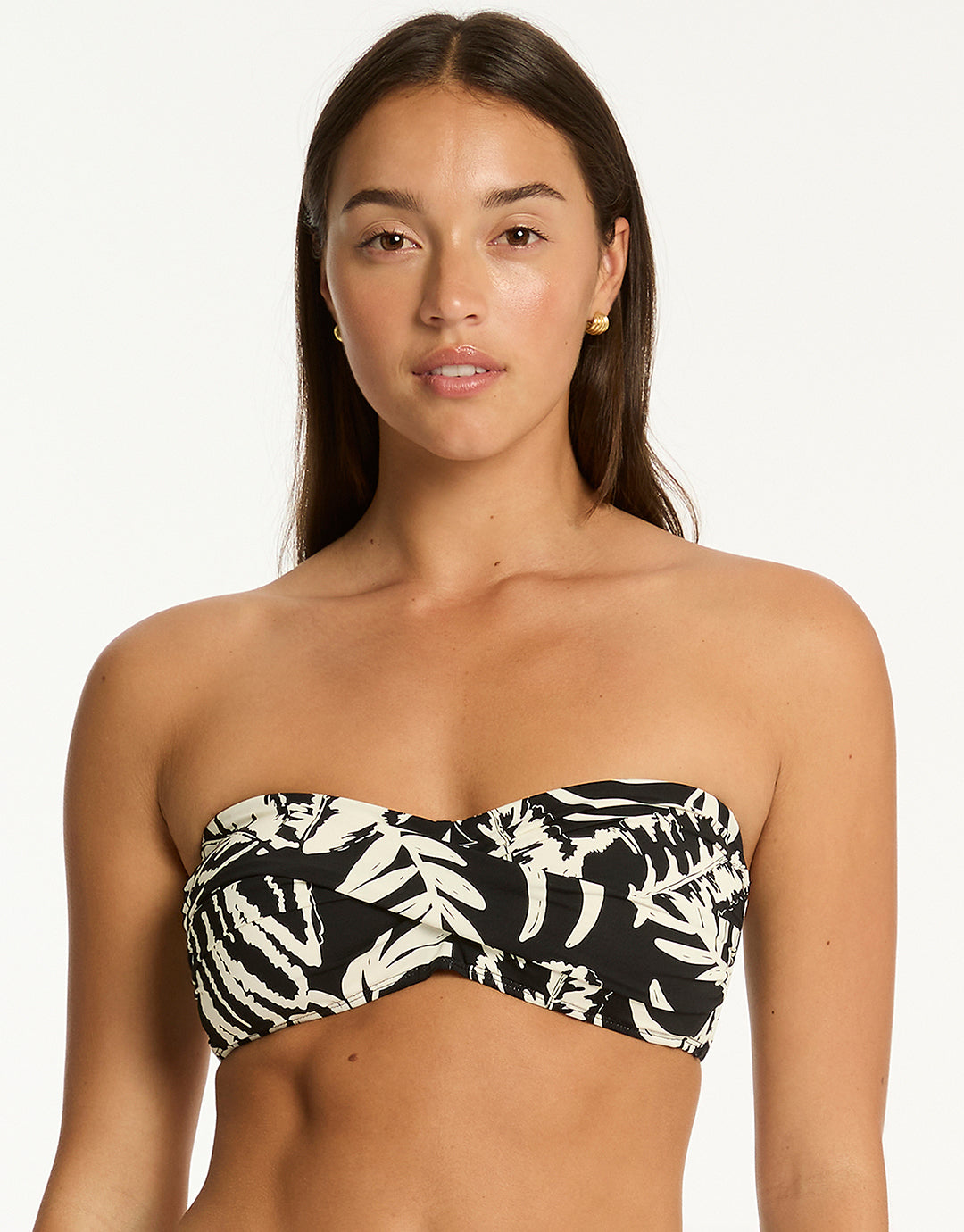 Jungle Book Twist Bandeau Bikini Top - Black - Simply Beach UK