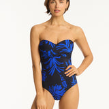 Tradewind Cross Front Bandeau Swimsuit - Night Sky - Simply Beach UK