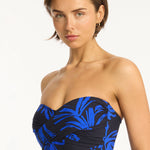 Tradewind Cross Front Bandeau Swimsuit - Night Sky - Simply Beach UK