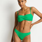 Essentials Edit Twist Bandeau Bikini Top - Kelly Green - Simply Beach UK