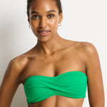 Essentials Edit Twist Bandeau Bikini Top - Kelly Green - Simply Beach UK