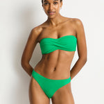 Essentials Edit Twist Bandeau Bikini Top - Kelly Green - Simply Beach UK