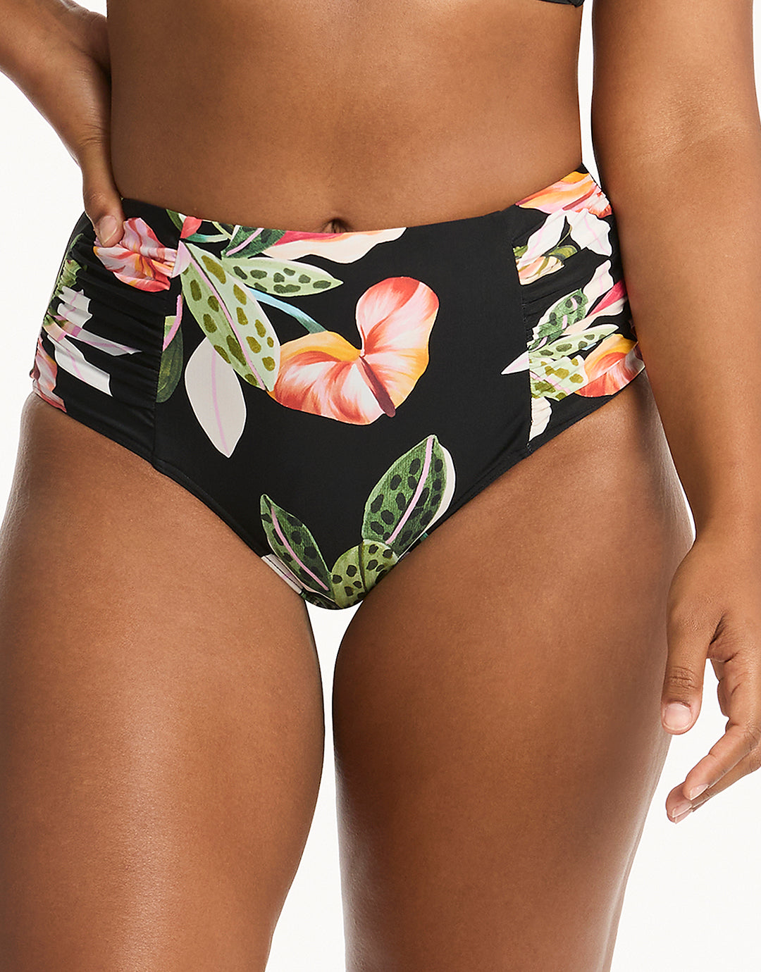 Sundown High Waist Gathered Side Bikini Pant - Simply Beach UK