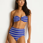 Voyage High Waist Bikini Pant - Amalfi Blue - Simply Beach UK