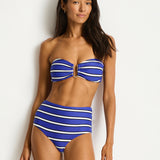 Voyage High Waist Bikini Pant - Amalfi Blue - Simply Beach UK