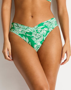 Palmera V Front Mid Bikini Pant - Green - Simply Beach UK