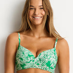 Palmera Cross Front Underwired Bikini Top - Green - Simply Beach UK