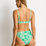 Palmera Cross Front Underwired Bikini Top - Green - Simply Beach UK