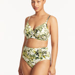 Troppica High Waist Gathered Side Bikini Pant - White - Simply Beach UK