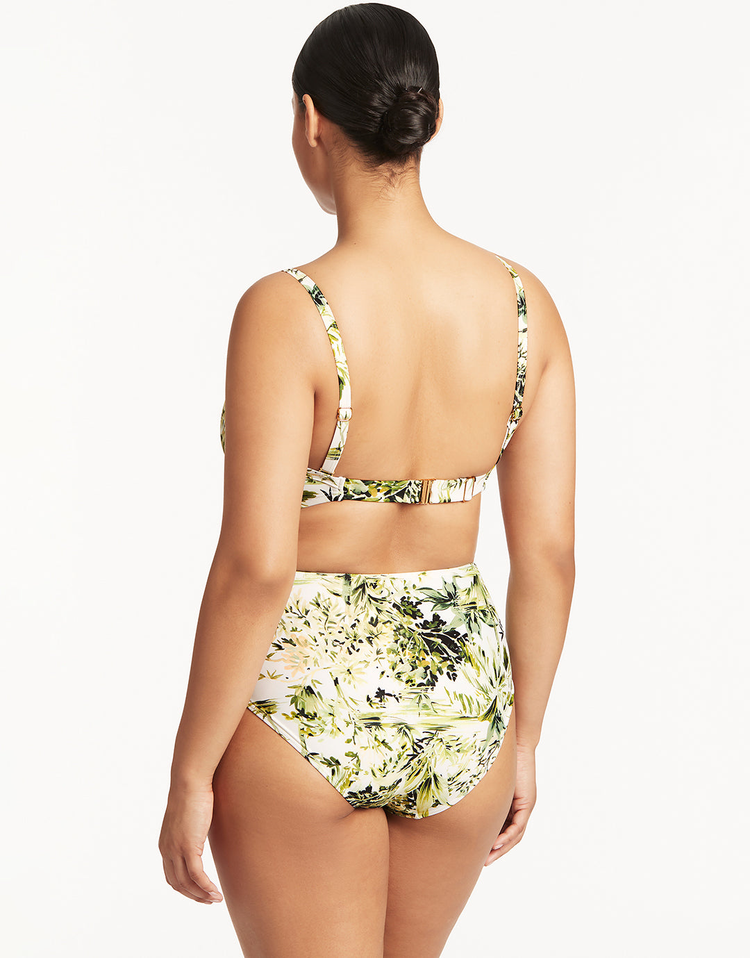 Troppica High Waist Gathered Side Bikini Pant - White - Simply Beach UK
