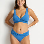 Essentials Edit Twist Mid Bikini Pant - Denim Blue - Simply Beach UK