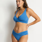 Essentials Edit Twist Mid Bikini Pant - Denim Blue - Simply Beach UK