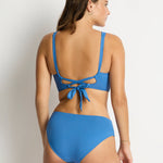 Essentials Edit Twist Mid Bikini Pant - Denim Blue - Simply Beach UK