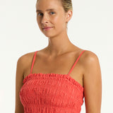 Heatwave Bandeau Dress - Flame - Simply Beach UK